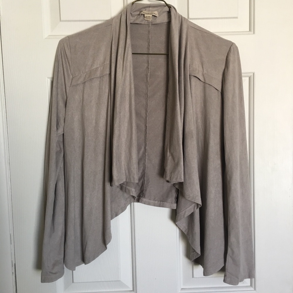 Twentyone Faux-Suede Waterfall Vest